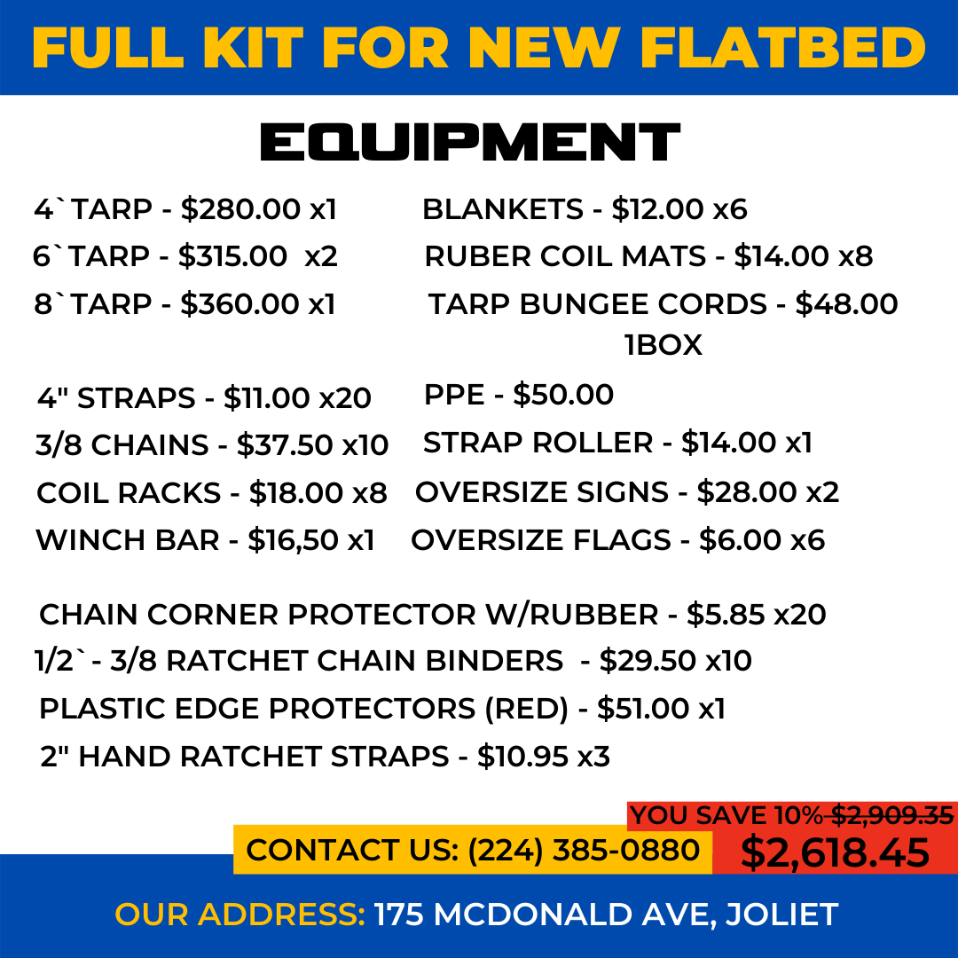 Complete Set Of Load Securement Equipment (Flatbed)